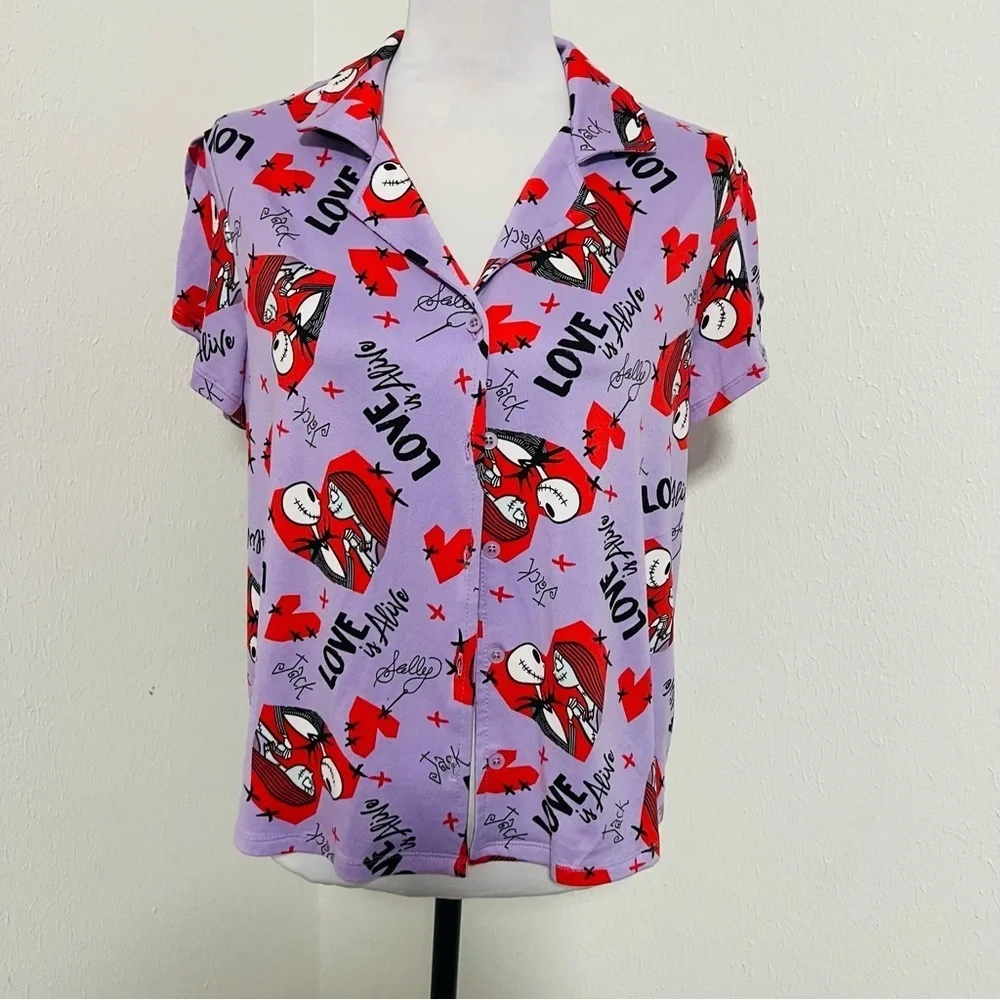 Disney The Nightmare Before Christmas Christmas Womens 2Piece Pajama Set Medium - Picture 3 of 11